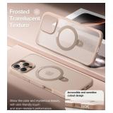TORRAS Desert Titanium for iPhone 16 Pro Max Case, [Military Grade Drop Tested][Fit for MagSafe] [Built-in Stand] Translucent Slim Soft Edge Case for iPhone 16 Pro Max 6.9" 2024, Rose Gold