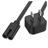 AGVEE 10ft Printer Power Cord for HP Officejet Pro Envy Photosmart Epson, 90 Degree ETL Listed 18AWG 2-Prong AC Power Cable IEC C7 C8 Replacement, Black