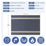 FAVE Placemats Set of 4 Blue Placemats Woven with Golden Thread Durable Wipeable Vinyl Placemats Table Mats Set of 4 for Wedding, Banquet, Birthday, Party, Restaurant Decorations(Blue, 12"x18"-4PCS)