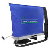 Zipcase 25lb Bag Seed Spreader with Waterproof Bag, Rare Baffle and Accurate Gears, Handheld Grass Seed Spreaders for Lawns, Blue