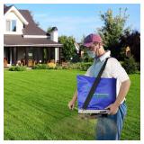 Zipcase 25lb Bag Seed Spreader with Waterproof Bag, Rare Baffle and Accurate Gears, Handheld Grass Seed Spreaders for Lawns, Blue