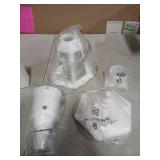 FUDESY Dusk to Dawn Outdoor Post Light, White Modern Exterior Post Lantern with Pier Mount Base, Plastic Waterproof Lamp Light Fixture for Garden Yard Patio Pathway, LED Bulb Included