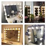 SICCOO Makeup Vanity Lights for Mirror, Hollywood Style LED Vanity Mirror Lights with 14 dimmable Bulbs, USB Cable, White