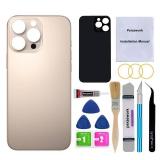 Perzework OEM Rear Back Glass Replacement for iPhone 16 Pro Max 6.9-inches with Reparing Tool Kit and Pre-Installed Adhesive (Desert Titanium)