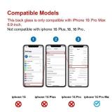 Perzework OEM Rear Back Glass Replacement for iPhone 16 Pro Max 6.9-inches with Reparing Tool Kit and Pre-Installed Adhesive (Desert Titanium)