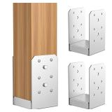 SPACEEUP 4x4 Post Base, Internal 3.5" x 3.5" Post Anchor 3pcs Adjustable Post Base Stainless Steel Concrete Post Anchor for Pavilion Deck Railing Support Decorative Anchor Plate