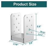 SPACEEUP 4x4 Post Base, Internal 3.5" x 3.5" Post Anchor 3pcs Adjustable Post Base Stainless Steel Concrete Post Anchor for Pavilion Deck Railing Support Decorative Anchor Plate