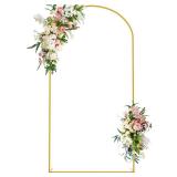 Wokceer 7.2 FT Wedding Arch Backdrop Stand, Gold Metal Arch Backdrop Stand for Wedding Ceremony Birthday Party Bridal Baby Shower Photo Booth Garden Floral Balloon Arches Decoration