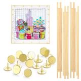 Glooglitter 2 Sets Stretcher Bars for Needlework with Thumb Tacks Regular Needlepoint Stretcher Bars Wooden Canvas Stretcher Bars for Embroidery Stitch Frame Set Bundle with Crafts (8 Inch)