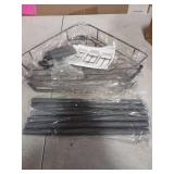 HuggieGems 3 Tier Floor Standing Corner Shower Caddy Organizer Shelf with Hooks, Bathroom Shelves Stand Rack, Dark Gray