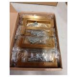 Goldenwarm Brushed Brass Drawer Pulls Kitchen Cabinet Door Handle- LSJ12GD96 Gold Cabinet Pulls Modern Square Drawer Dresser Knobs Furniture Hardware Cupboard Pulls 3-3/4 inch Hole Center 30 Pack