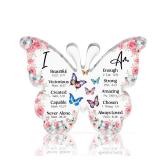 FACTORY SEALED - Guawubiang Inspirational Scripture Keepsake, Christian Gifts for Women Men, Floral Butterfly Decor Acrylic Plaque, Bible Verses Religious Gifts for Sister Mom Friend, Home Office Desk