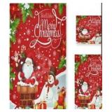 FACTORY SEALED - ALAZA Merry Christmas Santa Claus Snowman Gift Winter Red Soft 3 Piece Bath Towels Set for Bathroom Spa Hotel, 1 Bath Towel, 1 Hand Towel, 1 Washcloth