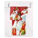 FACTORY SEALED - ALAZA Merry Christmas Santa Claus Snowman Gift Winter Red Soft 3 Piece Bath Towels Set for Bathroom Spa Hotel, 1 Bath Towel, 1 Hand Towel, 1 Washcloth