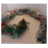 FACTORY SEALED - 6ft Artificial Pine Christmas Garland with Red Ornaments