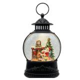 FACTORY SEALED - AOMIL Christmas Snow Globe Lantern with Music & Timer - USB/Battery Operated LED Glittering Globe, Snow Globe Decor for Home Holiday (Santa Claus)
