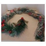 FACTORY SEALED - 6ft Artificial Pine Christmas Garland with Red Ornaments