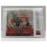 APPEARS NEW - Christmas Truck Stamped Cross Stitch Kits - Dog Counted Cross Stitch Kits for Beginners Adults Needlepoint Cross-Stitch Patterns Dimensions Needlecrafts Embroidery Kits Arts and Crafts