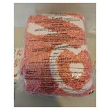 FACTORY SEALED - Marilyn Monroe Feather Yarn Knitted Blanket - Pink and White Pattern