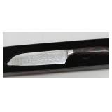 FACTORY SEALED - TONGMARU Santoku Knife, 7 inch Professional High Carbon Razor Super Sharp German Stainless Steel - Japanese Chef Kitchen Knife with Ergonomic Forged PakkaWood Handle, with Luxury Gift