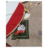 FACTORY SEALED - Christmas Tree Skirt with Snowman and Plaid Trim 24in