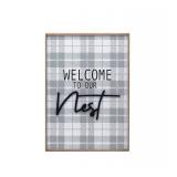 FACTORY SEALED - Welcome To Our Nest Wood framed Entryway Decor,3D Nest Lettering Hanging Sign Decor With Silk Printing Background