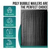FACTORY SEALED - Levex - #000 4 x 8" [25 Pack] Black Poly Bubble Mailers, Padded Envelope Mailers, Packing Envelope & Mailing Bags for Shipping