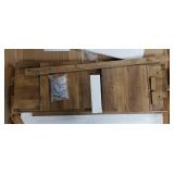 Farmhouse TV Stand, Wood Grooved Door Entertainment Center with Storage Cabinets and Open Shelves, Rustic Media Console up to 55 inches for Living Room, Bedroom, Grey Wash.  Damage Found. SEE Last 3 P