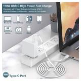 Mac Book Pro Charger - 118W USB C Charger Fast Charger Compatible with MacBook Pro/Air, M1 M2 M3 M4 M5, iPad Pro, Samsung Galaxy, and More USB-C Devices(6.6 ft Cable Included) - Retail: $28