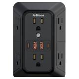Outlet Extender Surge Protector - 6 Outlet Splitter with 4 USB Ports (2 USB C), Multiple Plug Expander Wall Charger, 3 Sided Multi Plug Wall Adapter Power Strip for Home Office Kitchen Travel - Retail