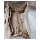 Travel Makeup Bag, Large Capacity Cosmetic Bags for Women, Waterproof Portable Pouch Open Flat Toiletry Bag Pattern Makeup Bag (F-Beige-Large) - Retail: $37