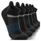 Merino Wool Quarter Hiking Socks Compression Warm Thermal Winter Thick Cushion Running Moisture Wicking No Show Socks Gifts Stocking Stuffers for Women Men 6 Pairs(Black, M) - Retail: $25