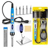 Electronics Soldering Iron Kit - 80W Digital LCD Solder Gun with ON/OFF Switch Adjustable Temperature Controlled and Fast Heating Thermostatic Design Welding Tool - Retail: $10
