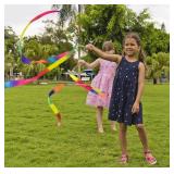 20 Pack Ribbon Dancing Wands Party Favors for Kids, Rainbow Birthday Decorations, Princess Party Supplies, Girls Party Games, Gymnastics Goody Bag Stuffers (Rainbow) - Retail: $20