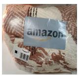 Striped Chenille Knit Rusty Brown Throw Blanket for Couch, Textured Woven Boho Knitted Blanket for Bed, Super Soft Cozy Shabby Chic Knit Throw with Tassels for Farmhouse Home Decor, 60âx80â 