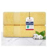 100% Turkish Cotton 2 Pcs Bath Towel Set, Luxury Bath Towels for Bathroom, Soft & Absorbent Hotel Quality Bathroom Towels Set (27 x 54 inches)