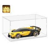 Acrylic Display Case, Assemble Showcase Display Box for Collectibles, with Dustproof & Seamless Display Design, Suitable for 1/24 Scale Car Model 10x5x4inch White Base - Retail: $19