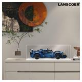 Acrylic Display Case, Assemble Showcase Display Box for Collectibles, with Dustproof & Seamless Display Design, Suitable for 1/24 Scale Car Model 10x5x4inch White Base - Retail: $19