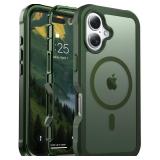 Magnetic for iPhone 16 Case, [Compatible with MagSafe][Military Grade Drop Protection][Heavy Duty Protection][Non-Slip][Shockproof] 2-Layer Durable Bumper Phone Case 6.1