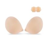 Adhesive Bra Strapless Sticky Invisible Push up Silicone Bra for Backless Dress with Nipple Covers Nude(B Cup) - Retail: $25