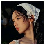 Hair Scarf Headband for Women Girls White Lace Head Kerchief Headband Soft Head Coverings Boho Triangle Bandana Turban Fashion Non Slip Scarves Accessories for Hair Styling Decor - Retail: $8