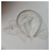 Hair Scarf Headband for Women Girls White Lace Head Kerchief Headband Soft Head Coverings Boho Triangle Bandana Turban Fashion Non Slip Scarves Accessories for Hair Styling Decor - Retail: $8