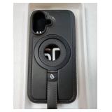 iPhone 16 Case Leather | iPhone 16 Leather Case with Stand | Compatible with MagSafe with Magnetic Ring Grip Holder (Black, IP 16-6.1inch) - Retail: $27