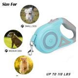 Green Luminous Automatic Retractable Dog Leash with Flashlight and Safety LED Dog Leash for Night Walks & Ultimate Freedom Leashes with Anti Slip Handle 360Â°Tangle-Free 5M/16ft - Retail: $36