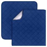 Waterproof Chair Pads for Incontinence 22 x 21", 2 Pack Non Slip Absorbent Wheelchair Reusable Seat Protector, Washable Seat Covers for Chairs, Navy - Retail: $14"