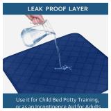 Waterproof Chair Pads for Incontinence 22 x 21", 2 Pack Non Slip Absorbent Wheelchair Reusable Seat Protector, Washable Seat Covers for Chairs, Navy - Retail: $14"