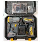 1500Nm Impact Wrench, 1/2 1107ft-lbs Cordless Impact Gun with 2 x 4.0Ah Battery, 21V High Torque Power Impact Driver with 6 Sockets for Truck RV Car Heavy Construction - Retail: $95"