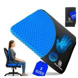 Super Large Gel Seat Cushion for Long Sitting - 18.5 x 17.5" - Breathable Cooling Design - Pressure Relief for Sciatica, Tailbone & Back - Office Chair, Wheelchair, Car & Truck Cushion - Retail: $40"