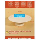 12 White Cake Stand for 10" Cake, Porcelain Cake Plate, Cake Pedestal Stand, Round Dessert Stand, Wedding Cake Stand for Party, Birthday, Baby Shower, Christmas, Home Decorating Cake Display Stand - R