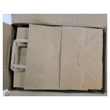 100Pack 10x6.75x12 Kraft Brown Paper Bags with Handles Bulk, Gift Shopping Merchandise Retail To Go Bags for Takeout Containers, Flat Handles Wider-gusset Recycled Paper Sacks - Retail: $32